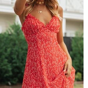 HELLO MOLLY MINI RED FLORAL DRESS